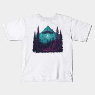 UFO Chronicles Podcast - UFO Glitch Artwork V8 Kids T-Shirt
